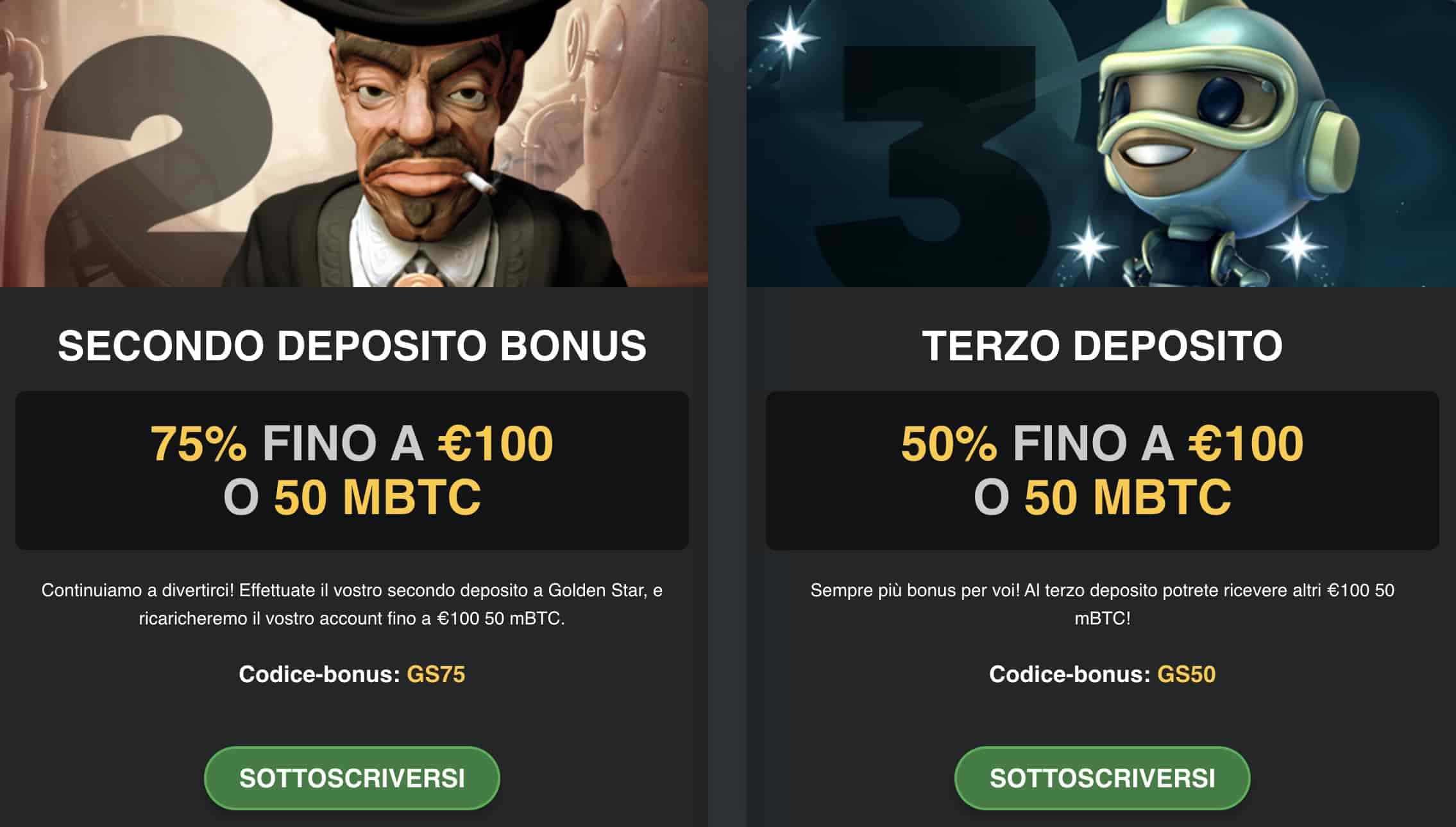 bonus di benvenuto